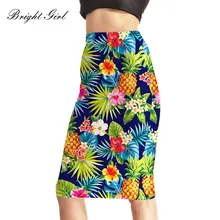 Яркая Женская юбка для девочек, большие размеры, фрукты, с высокой талией с принтом, модный стиль, faldas для леди, полиэстер, новая женская одежда