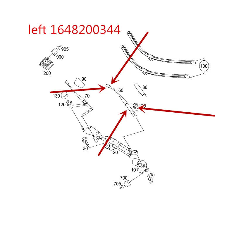 1648200444/344 автомобильный рычаг стеклоочистителя ML300 ML350 ML320 ML400 ML500mer ced es-be nzML63 кронштейн стеклоочистителя стеклоочиститель передний рычаг стеклоочистителя