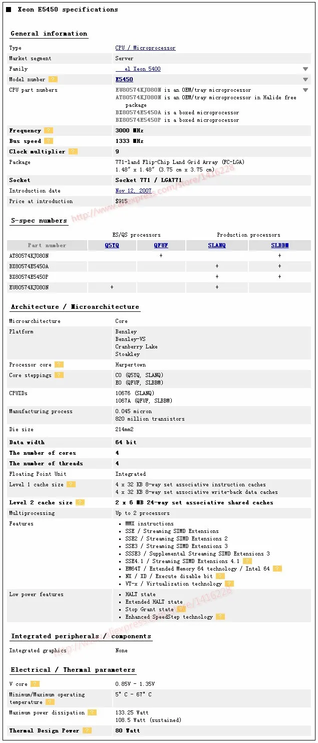 cpu socket Xeon E5450 Processor 3.0GHz 12M 1333Mhz equal to intel Q9650 works on lga 775 mainboard no need adapter top cpu