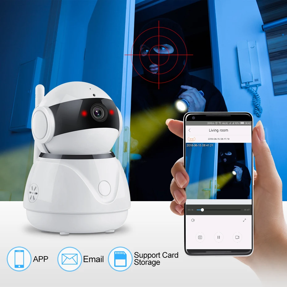 Techege 1080 P беспроводной проводной камера двухстороннее аудио Wi Fi Smart Security