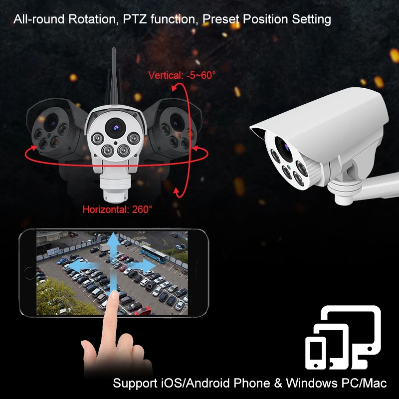  1080P Wifi IP Camera Wireless Wifi Security Camera Bullet With Audio Night Vision Indoor Outdoor IP