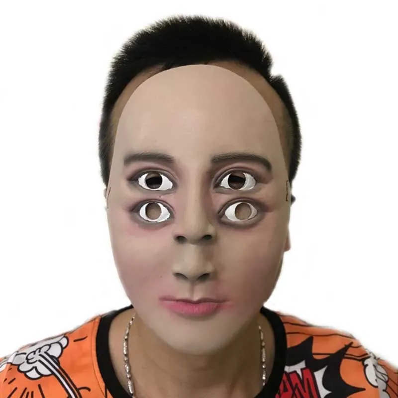 

Funny Latex Mask Halloween Terror Ghosting Handsome Man Party Cosplay Costumes Props Human Face Double Eyes Kids Children Masks