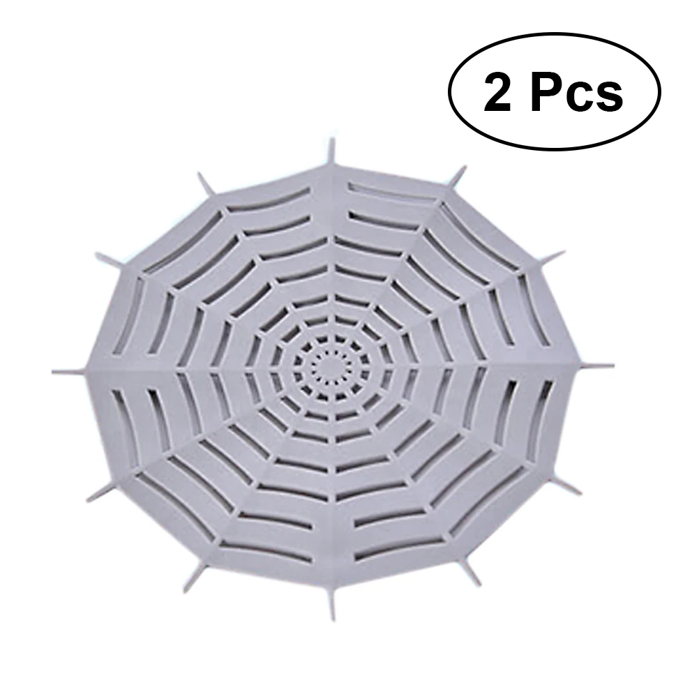 

2pcs Spider Web Shaped Sink Strainer Kitchen Bathroom Sink Garbage Mesh Filter Sewer Drain Net Filter Strainer (Grey)