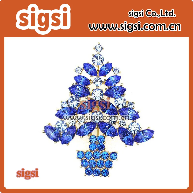 

Multi-Colored Rhinestone Christmas Tree Brooch Pin Woman Festive Corsage pin Jewelry Gift