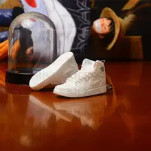 AJ 1 OG Все Белый брелок в виде кроссовка подвеска 3d мини брелок стерео баскетбольная модель обуви АВТОМОБИЛЬ пара кукла аксессуары