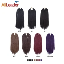 Alileader 18 прядей, вязанные крючком косички, искусственные локоны в стиле Crochet, волосы для наращивания, теплостойкие, синтетические косички, волосы, черный, коричневый, фиолетовый