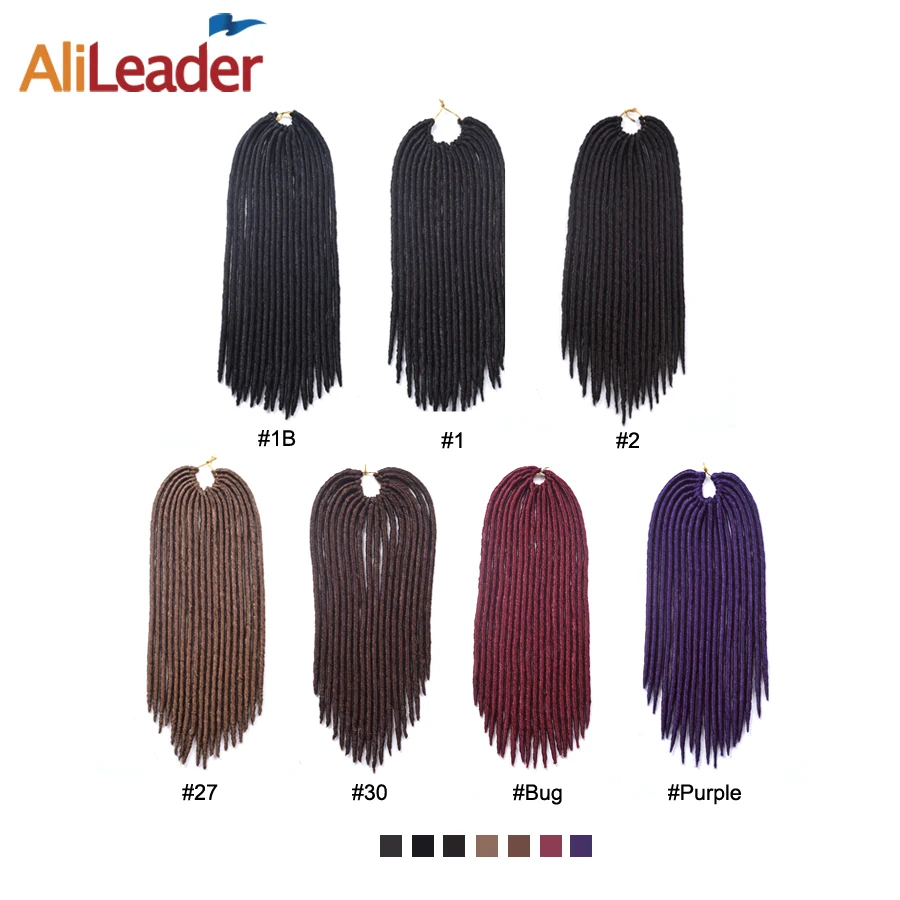 

Alileader 18Strands Crochet Braids Faux Locs Crochet Hair Extensions Heat Resist Synthetic Braiding Hair Black Brown Purple