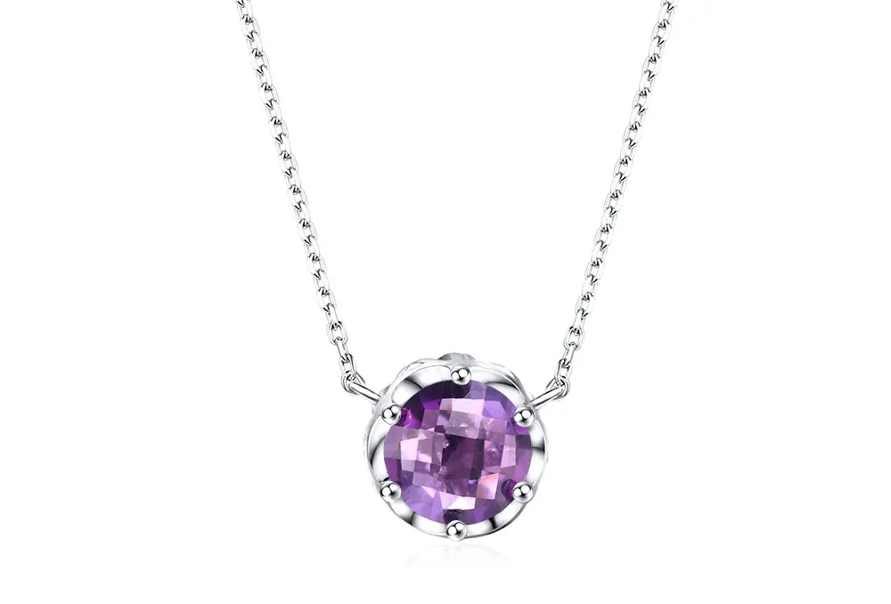 silver amethyst pendants CASN00790SB-1
