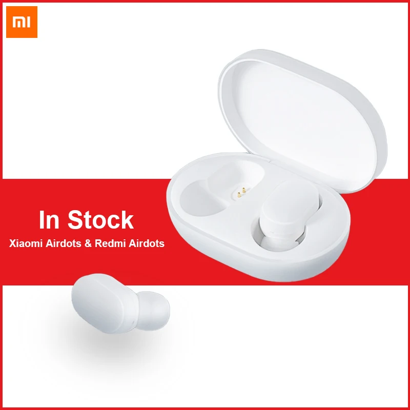 100% Original Xiaomi AirDots Bluetooth Earphone MI Redmi airdots Mini Wireless Bluetooth 5.0 Stereo Headset With Mic Earbuds