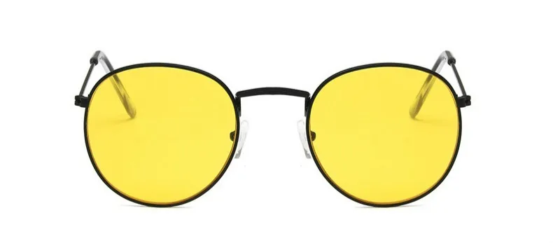 Black clear yellow Круглые очки, оправа для женщин и мужчин, ретро очки для близорукости, оптические оправы, металлические прозрачные линзы, черные, серебряные, золотые очки Oculos De Grau - Цвет оправы: Black clear yellow