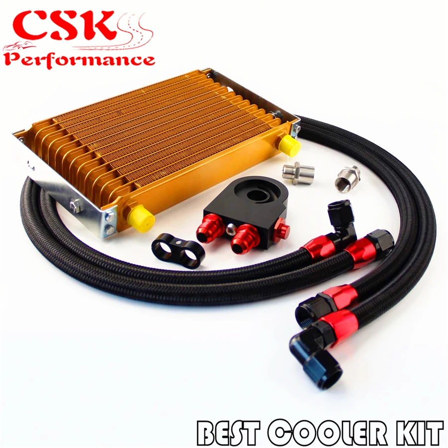 Trust AN10 13 row oil cooler +Thermostatic / Thermostat Sandwich Plate