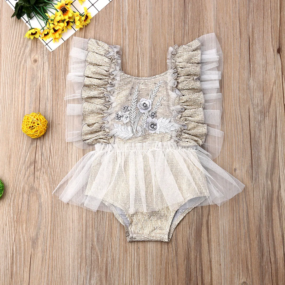 Г. Летняя одежда для малышей боди для новорожденных девочек с рюшами на рукавах и цветочным рисунком, комбинезон с вышивкой шифоновый пляжный костюм, от 3 до 24 месяцев