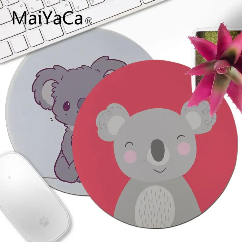 

MaiYaCa Custom Skin Cute Koala Bear Small Round Mouse pad PC Computer mat Natural Rubber gamer Gaming Mouse Pad anime as a gift