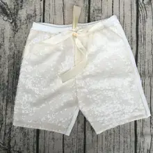 Детские шорты для девочек оптом чистого белого цвета летние детские трикотажные хлопковые помпонами блесток малыша Шорты