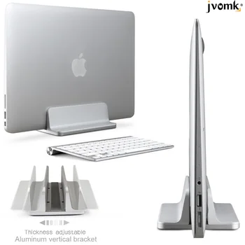 

Silver space-saving Aluminum Vertical Stand for Laptop MacBook Pro/Air , Thickness Adjustable Desktop NoteBooks Holder Erected