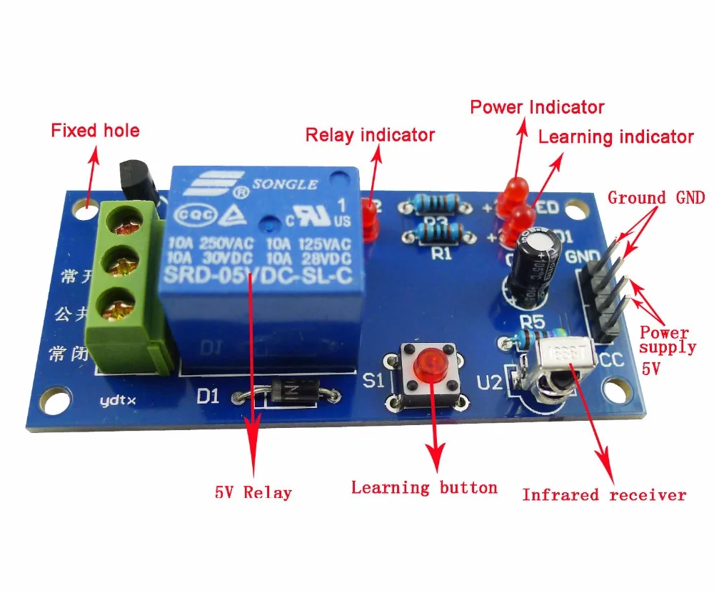 1 канальный инфракрасный пульт дистанционного управления 5 В релейный модуль обучения ИК-модуль переключателя