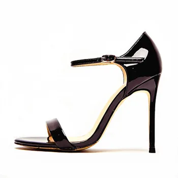 

Summer Sandals Women High Heels Wedding Shoes Sexy Sandals Women Black Patent Leather Brand Sandals Woman Chaussure Femme K-111