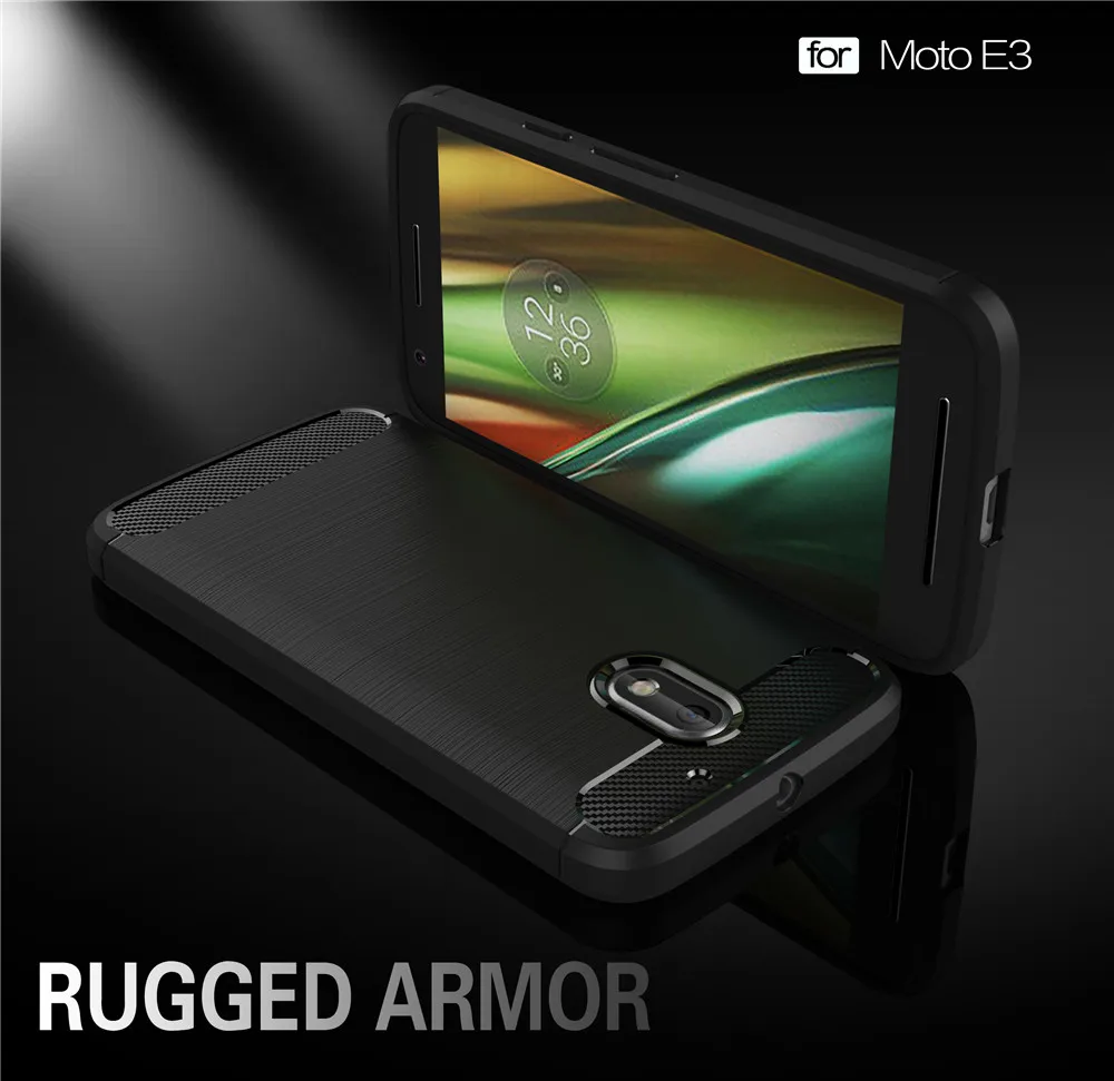 For Motorola Moto E3 Case Carbon Fiber Ultra Super Thin Slim Back Cover
