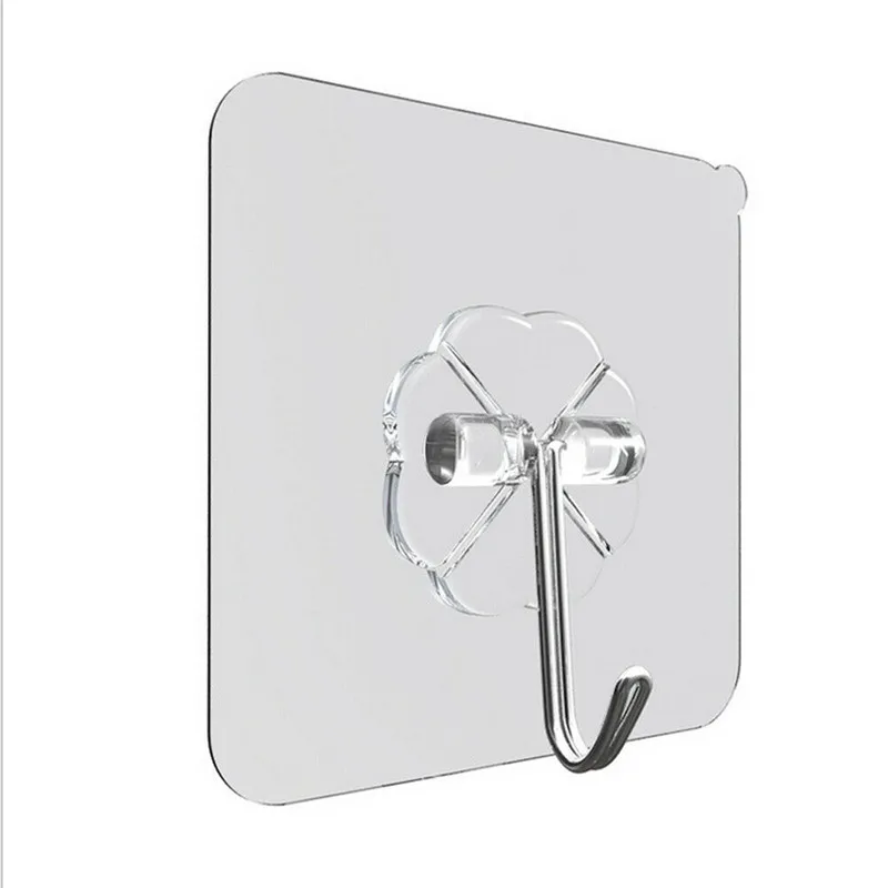 

8 Pcs Kitchen Bathroom Bedroom Closet Self Adhesive Stainless Steel Sticky Hooks