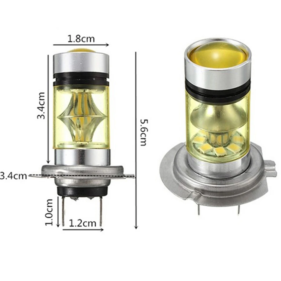 2 шт. 100 Вт H1 H7 светодиодный лампы Противотуманные фары Дневные Фары Светильник H4 H11 H16 9005 9006 12V 24V Автомобильный светильник 6000K 3000K Белый Желтый янтарь для tacoma светодиодный