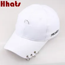 Повседневная однотонная бейсбольная кепка Bigbang с металлическим кольцом для мужчин, регулируемая хлопковая Корейская Кепка в стиле хип-хоп, Женская Кепка Gorras