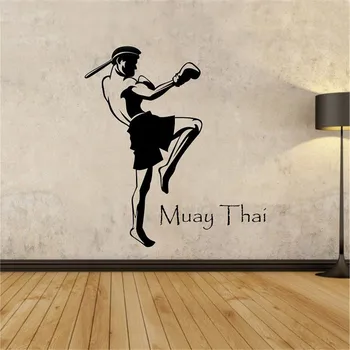 

Muay Thai Player Wall Stickers Home Decor Living Room Removable Wall Decals Adhesive Vinyl Stickers