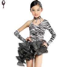 Новое поступление детская латинская танцевальный костюм конкурс латиноамериканских танцев Костюмы одежда для сцены детский танцевальный костюм DQ1481
