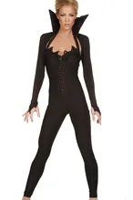 women’s Adult demon devil evil Sorceress Vampire Ivanna Suck Your Blood ghost Costume Hollow Out Feisty Halloween Jumpsuit 8575