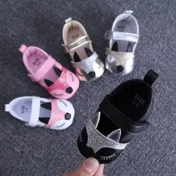 2017 удобные новорожденных принцесса Обувь Модная одежда для детей, Детская мода Обувь Симпатичные Фокс внешний вид мягкой Обувь Для Малышей
