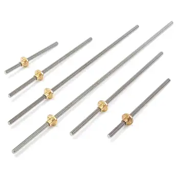 

T6 Lead Screw 1mm Pitch with Brass Nut 100/150/200/250/300/400/500mm Lead Screw