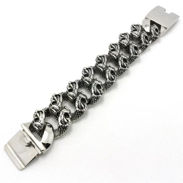 

Fashion 256g Huge Heavy Chiness Dragon Bracelet For Man 316 Stainless Steel Hot Sale Popular Flying Dragon Bracelet On Promotion