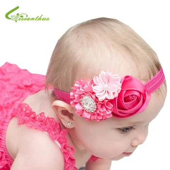 

Baby Headbands Cute Bling Bling Hairbands Kids Children Girls Hair Accessories Babe Rose Flower Princess Headwear Free Drop Ship