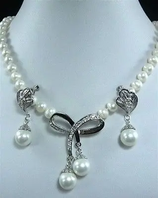 

Fast shipping +6colors!white/pink/black pearl/red/green jade necklace +pendant earring set hot