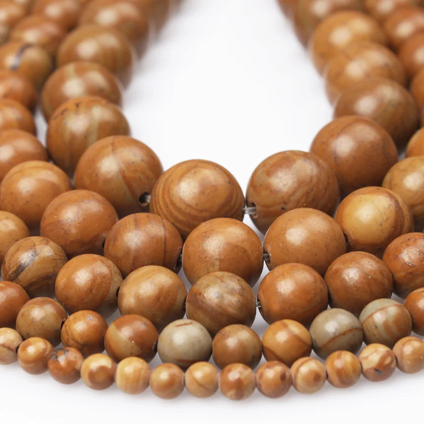 CAMDOE-DANLEN-Natural-Wood-Stripe-Stone-Ball-Loose-Beads-4-6-8-10-12MM-Fit-Diy (2)