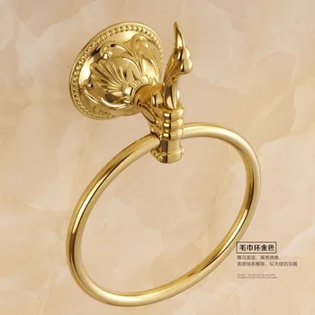 

Antique Bronze Carved Polished Towel Ring European Gold Towel Holder Towel Rack Bathroom Accessories Products 006