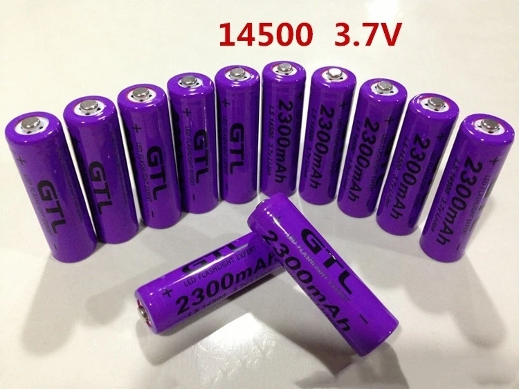 

1pcs lithium battery 3.7v AA rechargeable Li-Ion battery 14500 cell 2300mah for led flashlight toys clock camera remote control