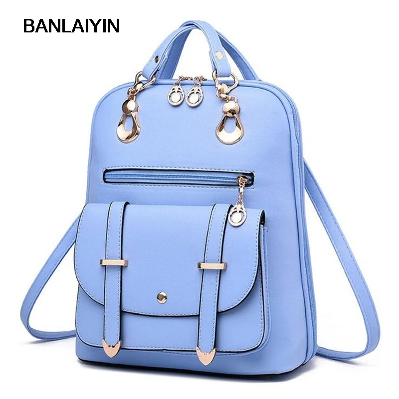 Nice New Fashion Women Backpack Girls Leather School Bag Women Casual Style Shoulder Bags Sweet Color