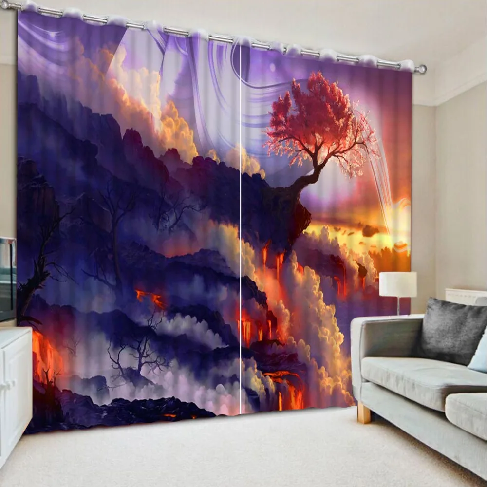 Fashion cool 3D Curtains For the Living room Photo colors 3D Curtains