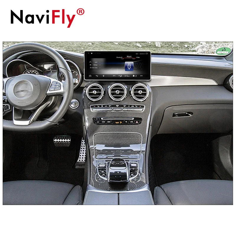 Perfect NaviFly 10.25 inch 3+32 Android 7.1 Car GPS navigation multimedia player for Mercedes Benz GLC Class X253 C253 2015-2017 4G LTE 1