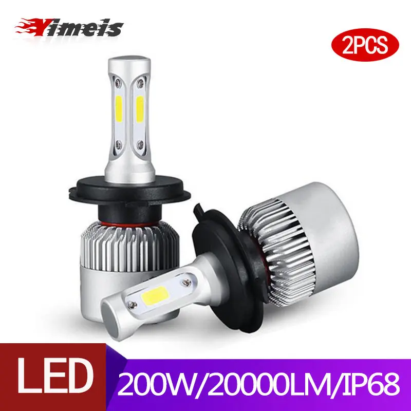 

Yimeis 2pcs H7 H4 LED Bulb Car Headlight led H1 H13 H3 H27 H11 bulbs Hi-Lo Beam Auto Headlamp led car light