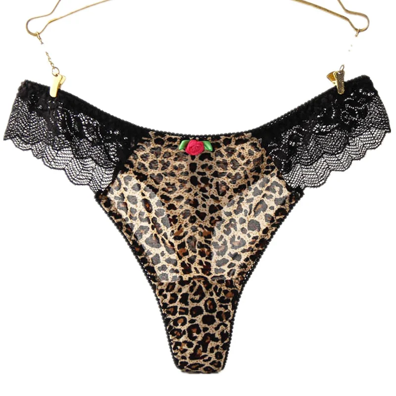 WP148 leopard Новинка, 5 цветов, хлопковые женские сексуальные стринги, стринги, нижнее белье, трусы для женщин, Т-образная спинка, 1 шт - Цвет: WP148 leopard