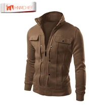 Jacket Men Brand Clothing Mens Jackets Coats Zipper Fashion Fake Pocket Design Male Jacket Casual Slim Fit Cotton Outerwear