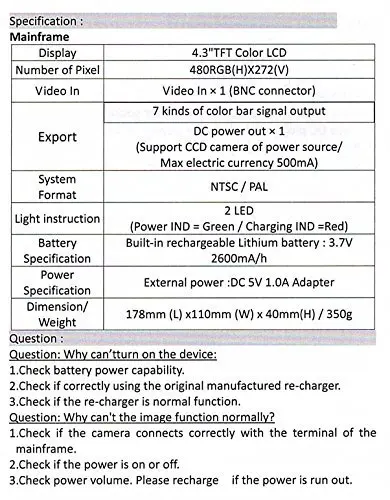 LPSECURITY 4,3 "аудио-видео безопасности CCTV Камера наручные Складная Тестер 12 V Выход RJ45 cabletest монитор