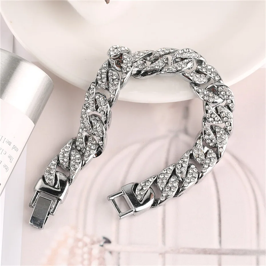 Stylish Gold Silver Metal Crystal Charms Women Bracelets Mother's gifts Fashion Jewelry Mothers Day (6)