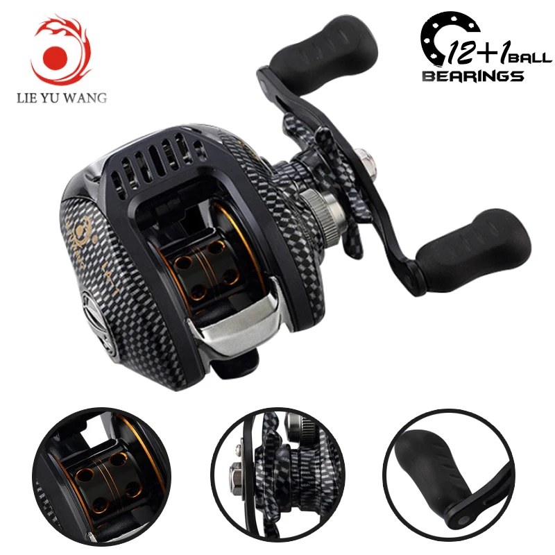 

Lieyuwang 6.3:1 13BB Right or Left Baitcasting Reel Centrifugal Dual Brake Bait casting Reels Carretilha de pesca vara molinete