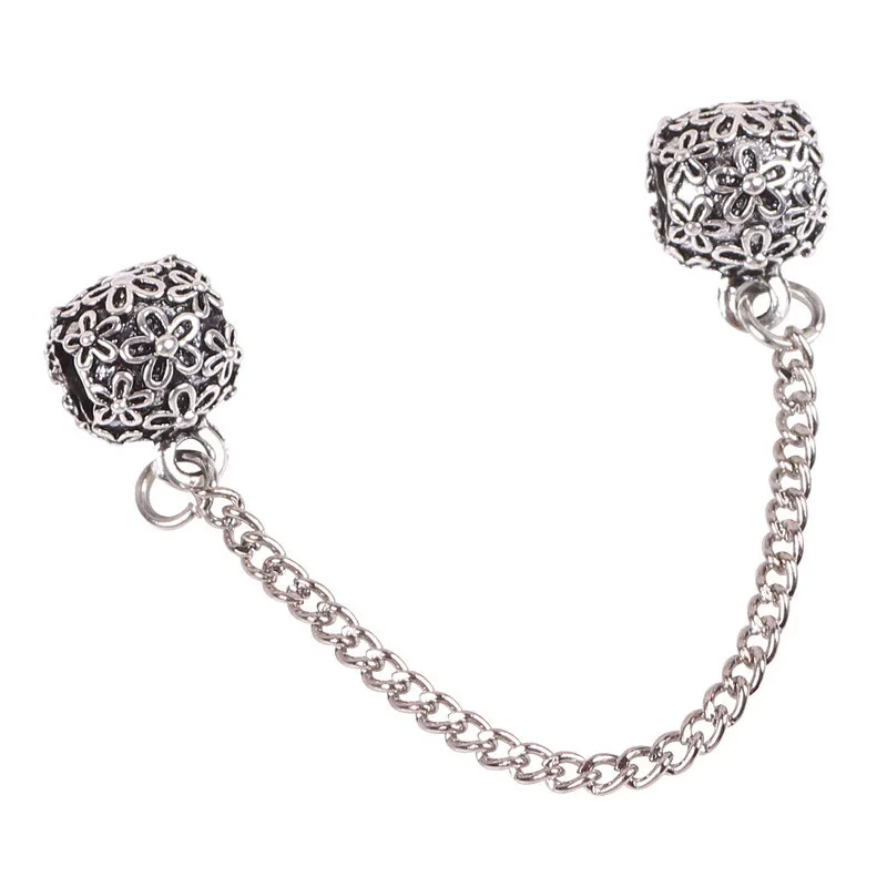 

Couqcy 1pcs fashion Silver Screw Hole Safety snake Chain Charm Beads,women DIY Thread Jewelry Fits Pandora Bracelet European