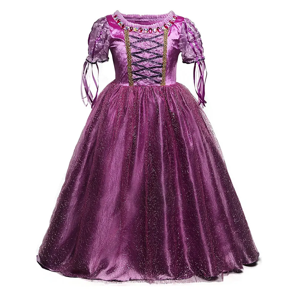 

Children Girl Princess Dress Halloween Costume for Kids Clothes Long Festival Dress Carnival Party Cosplay Purple Fancy Gown
