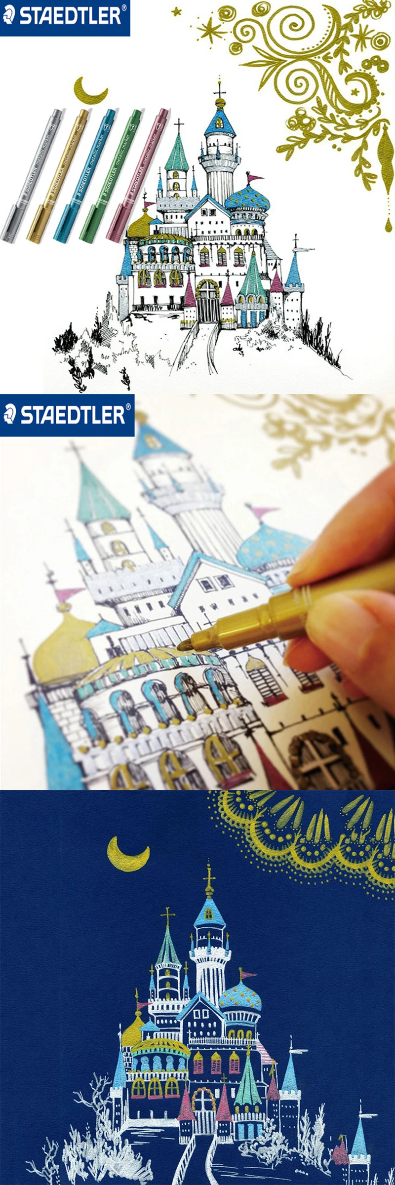 STAEDTLER маркерная ручка 8323 металлическое руководство рождественские поздравительные открытки приглашения знак в маркер 1 шт