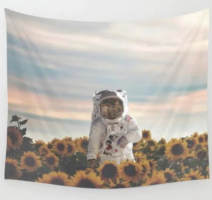 Космический гобелен "Космонавт" настенный художественный баннеры флаги спальня общежития Ретро космонавт Печатный холст картина - Цвет: B