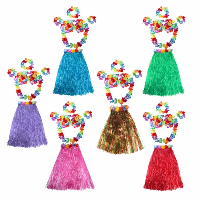 Pretty-Hot-Summer-Beach-Ladys-Hawaiian-Grassband-Garland-Costumes-Sets